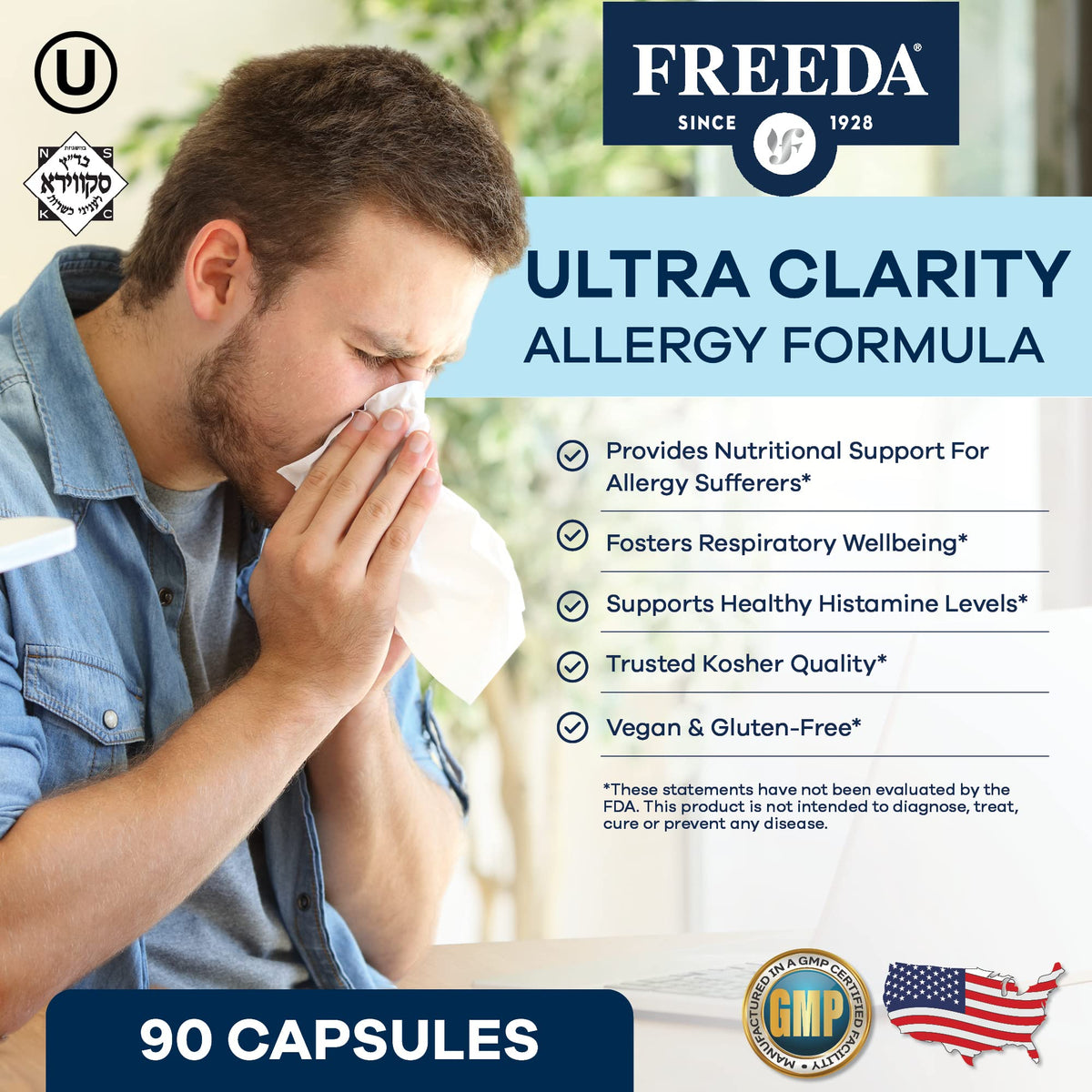 FREEDA Quercetin, Bromelain & Nettle Leaf Respiratory Support - 90 Capsules - image 2