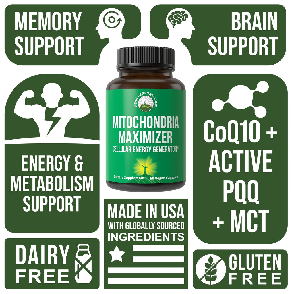 Peak Performance Mitochondria Maximizer with CoQ10 and PQQ - 60 Capsules - image 3