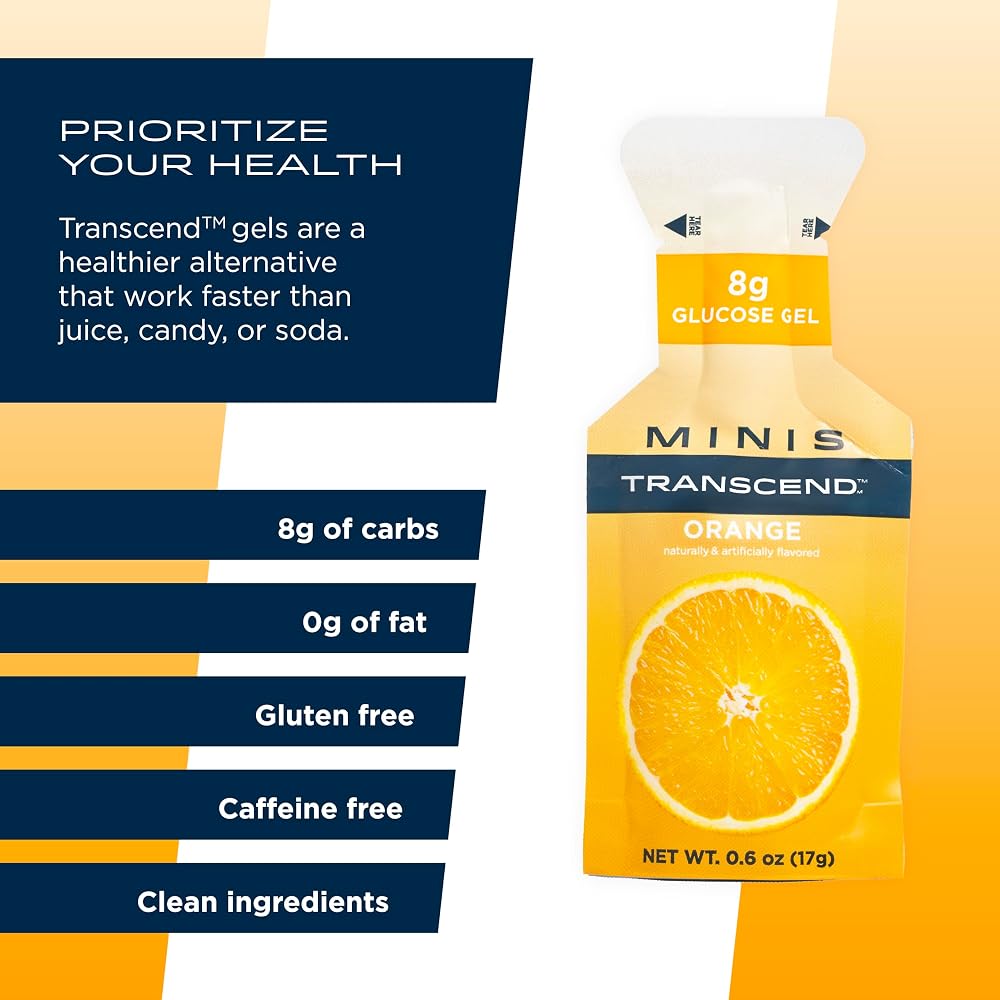 Transcend Foods Mini Orange Gel (.6 oz) Fast-Acting Carb Gel