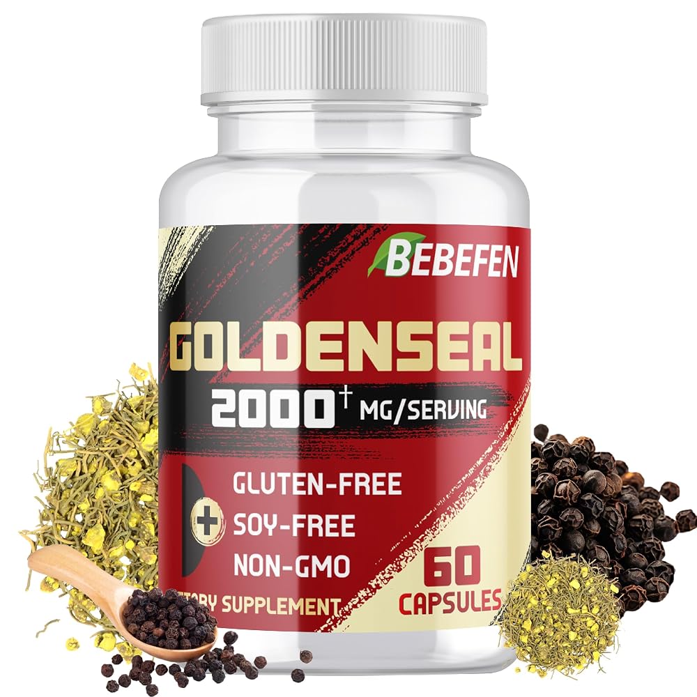 BEBEFEN Goldenseal Root 2000mg Vegetarian Capsules - 60 Count