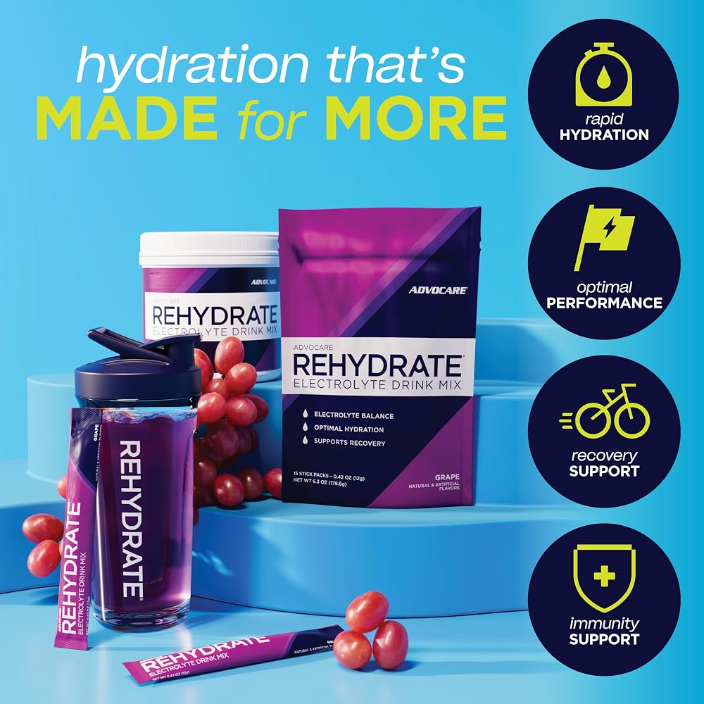 AdvoCare Rehydrate Electrolyte Drink Mix, Grape