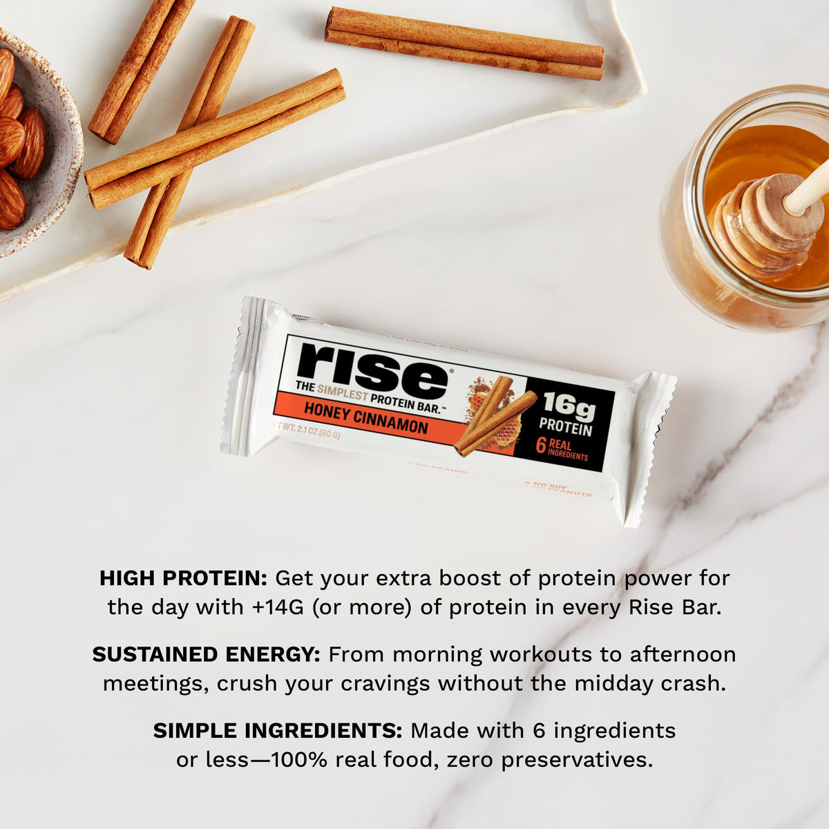 Rise Honey Cinnamon Whey Protein Bar - 12 Count - image 5
