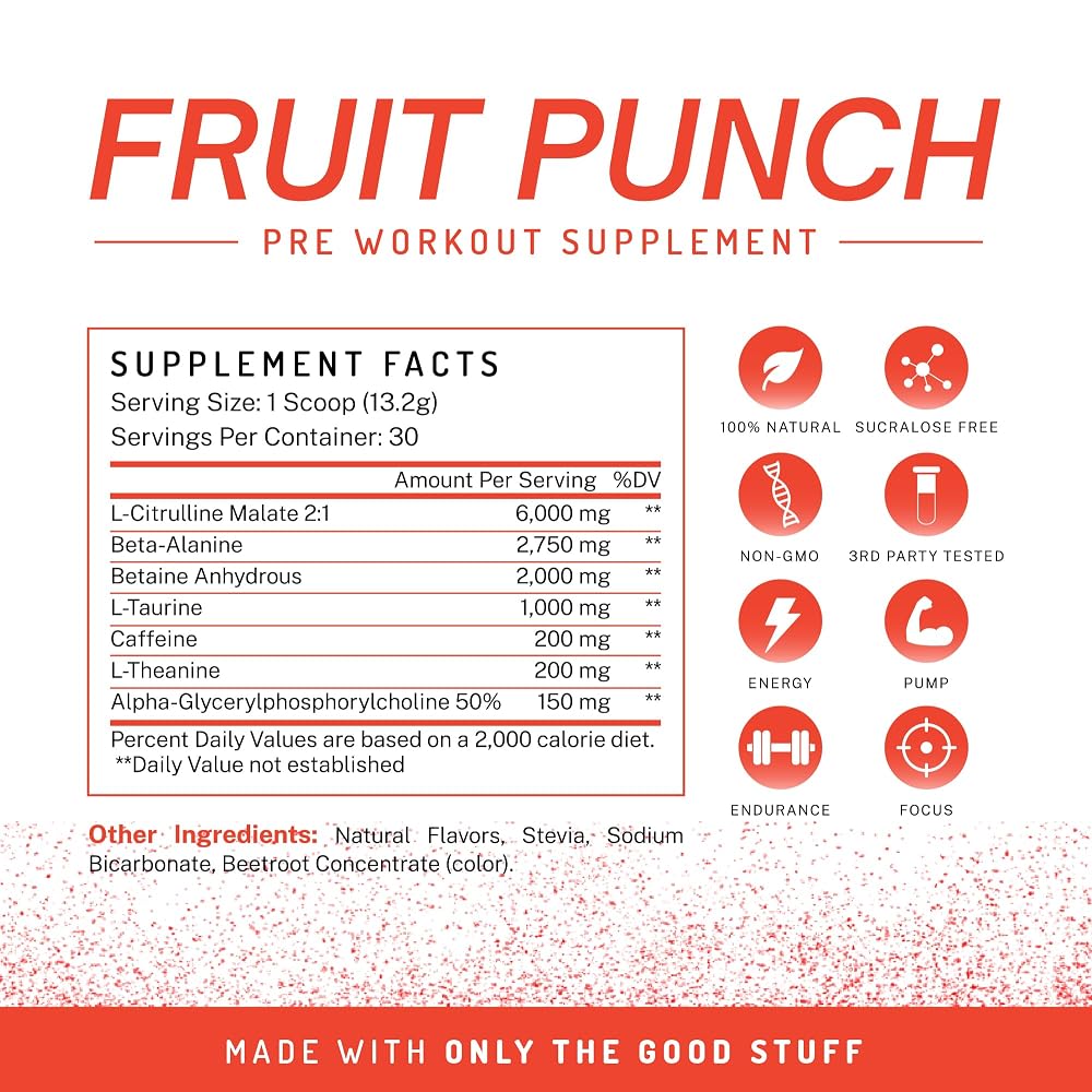 PWDRS PRE Pre-Workout Powder - Energy