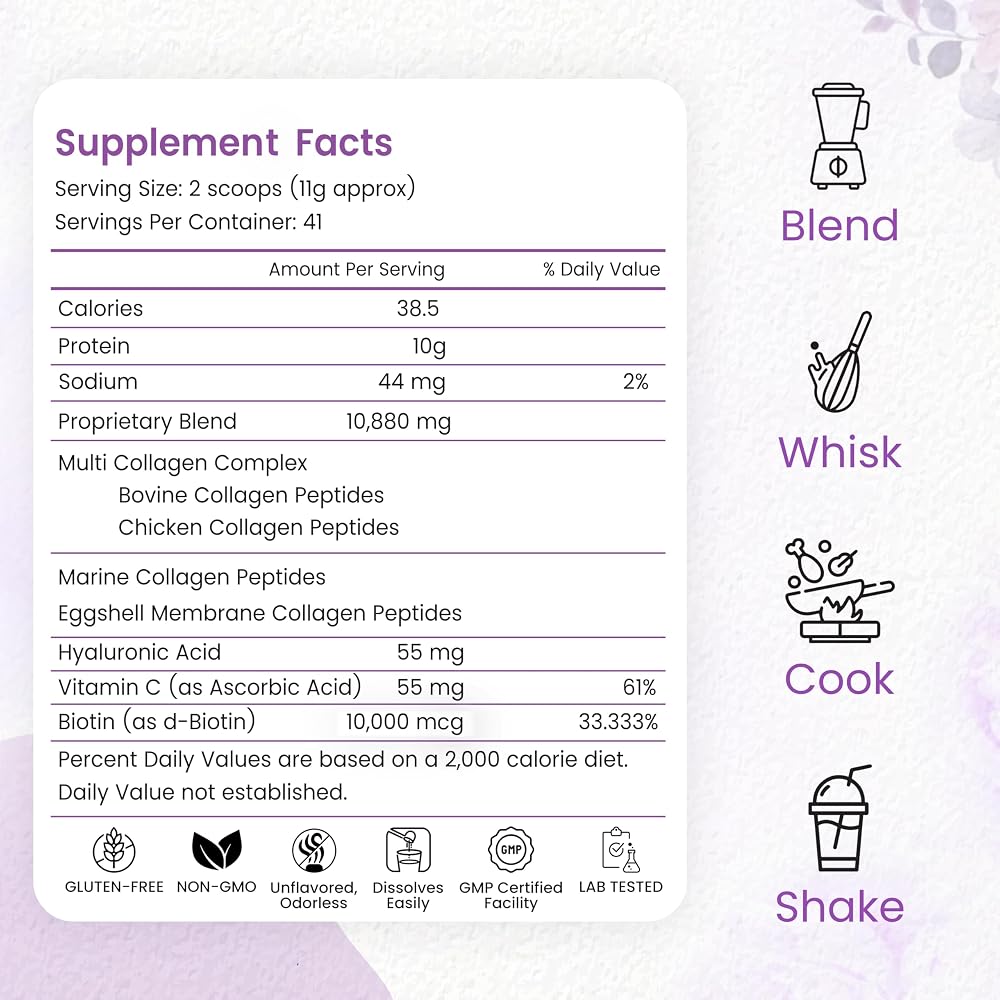 Peakhealth Multi Collagen Peptides Powder - 41 Servings - image 2