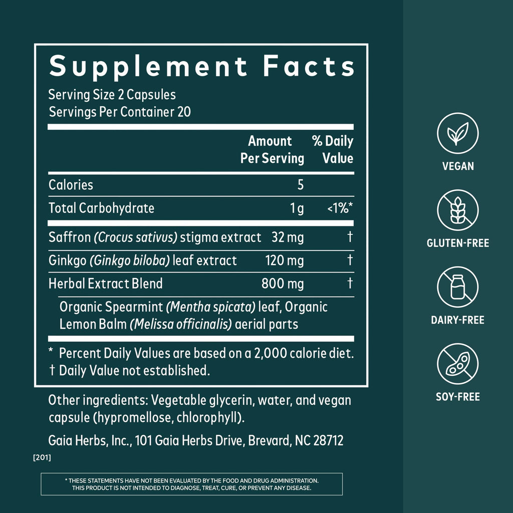 Gaia Herbs Nootropic Focus Herbal Supplement - 40 Vegan Capsules - image 2