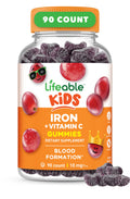 Lifeable Iron Supplements for Kids 10mg + Vitamin C - 90 Gummies