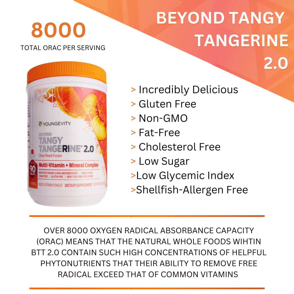 Youngevity Beyond Tangy Tangerine 2.0 Citrus Peach Infusion Canister