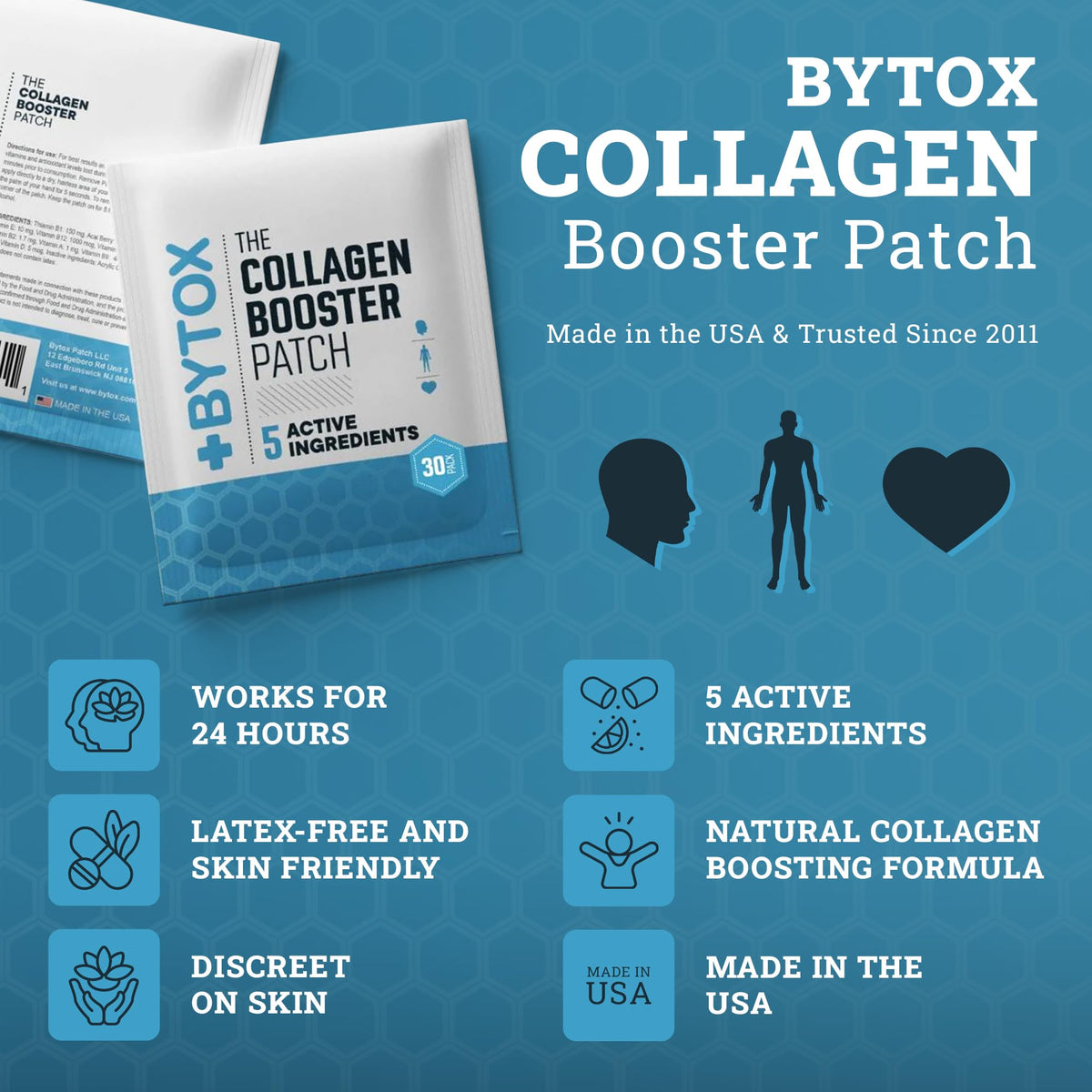 Bytox Collagen Patches for Firmer, Smoother Skin - 30 Patches - image 4
