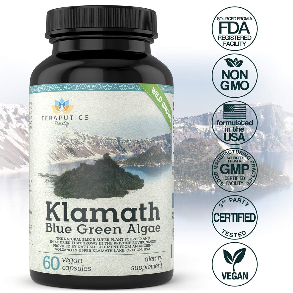 Teraputics Klamath Lake Blue Green Algae Superfood - 60 Vegan Capsules - image 3