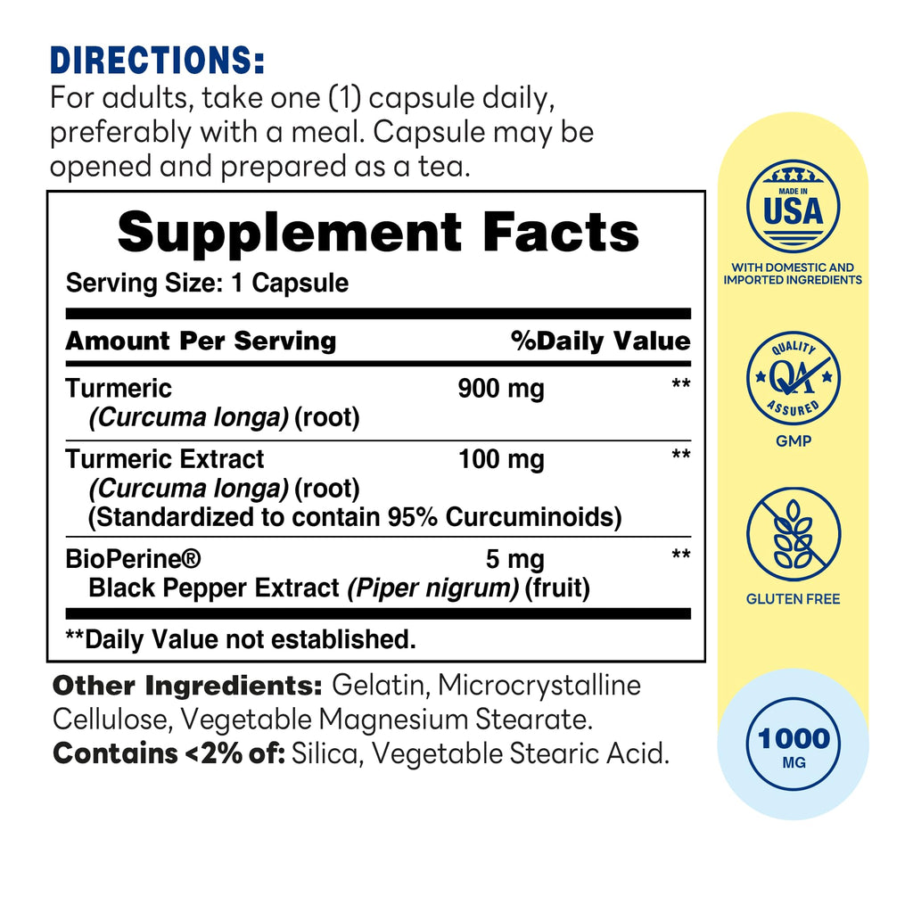 Vitamin World Turmeric Curcumin 1000 mg - 60 Capsules - image 2