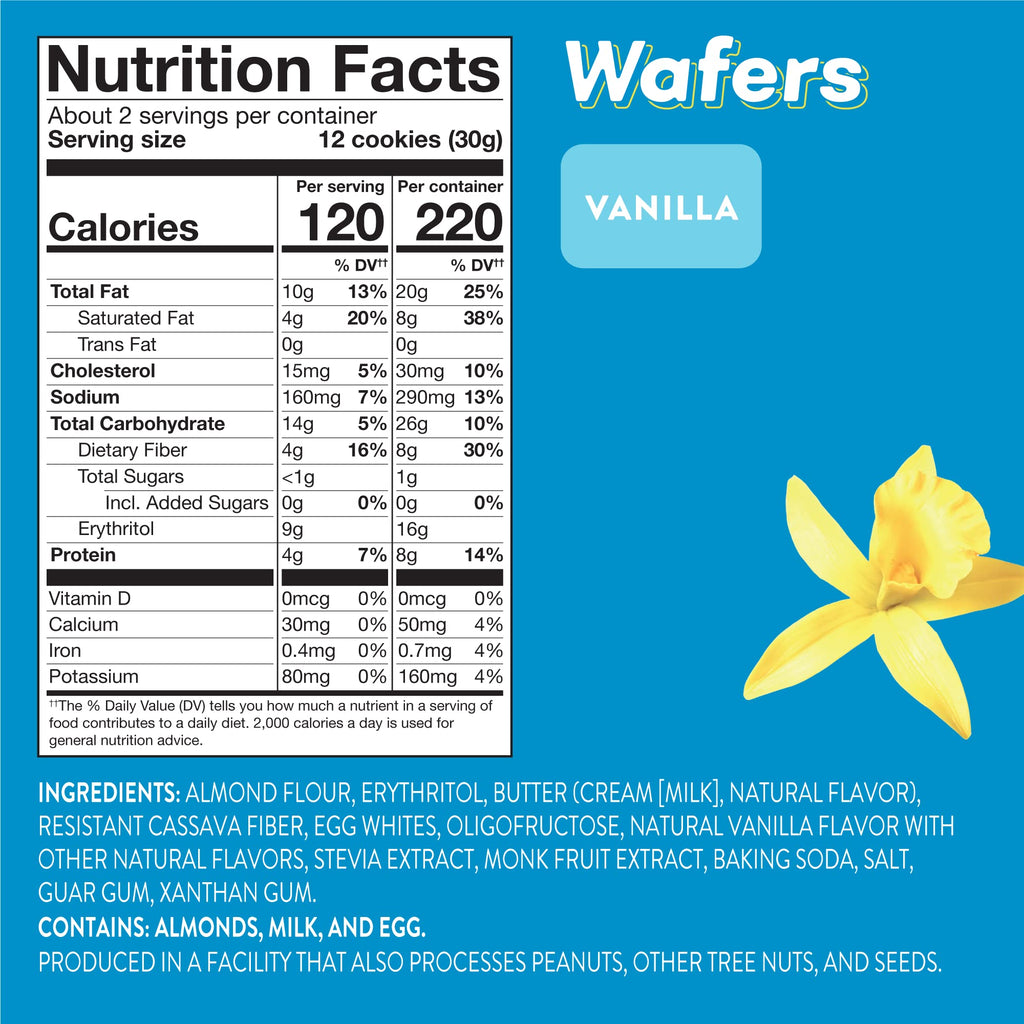 HighKey Gluten Free Vanilla Wafer Cookies - 6Pack Low Carb Keto Snack