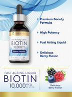 Carlyle Liquid Biotin 10000mcg Extra Strength Drops - 2 fl oz - image 4