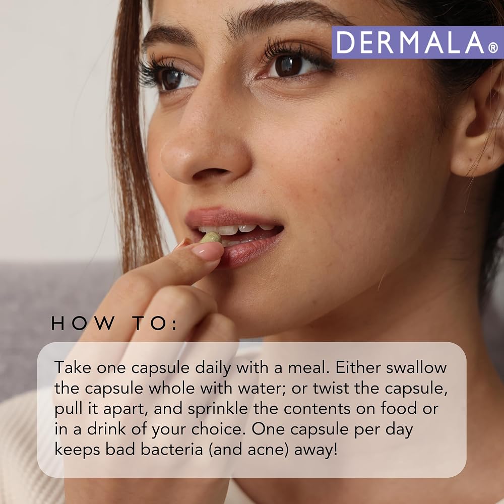Dermala #FOBO Acne Supplement with Probiotics & Zinc - 30 Capsules - image 5