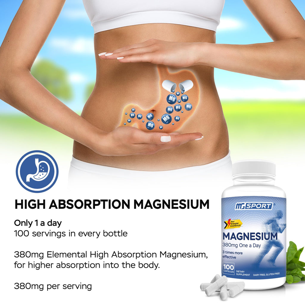 MgSport Magnesium Supplement 100 Count - 100 Capsules - image 2