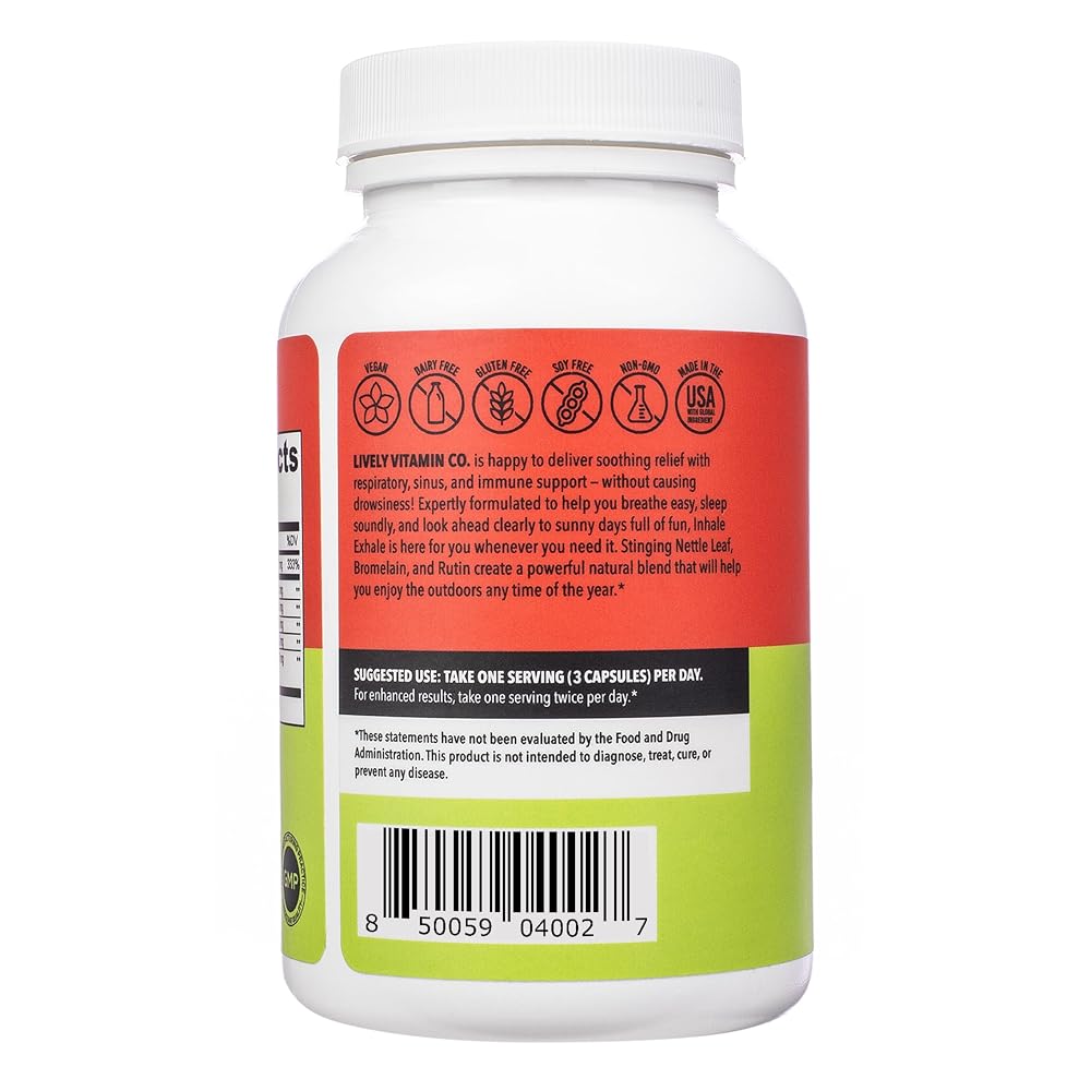 LIVELY VITAMIN CO. Inhale Exhale - Helps Calm Allergies - Itchy - image 3