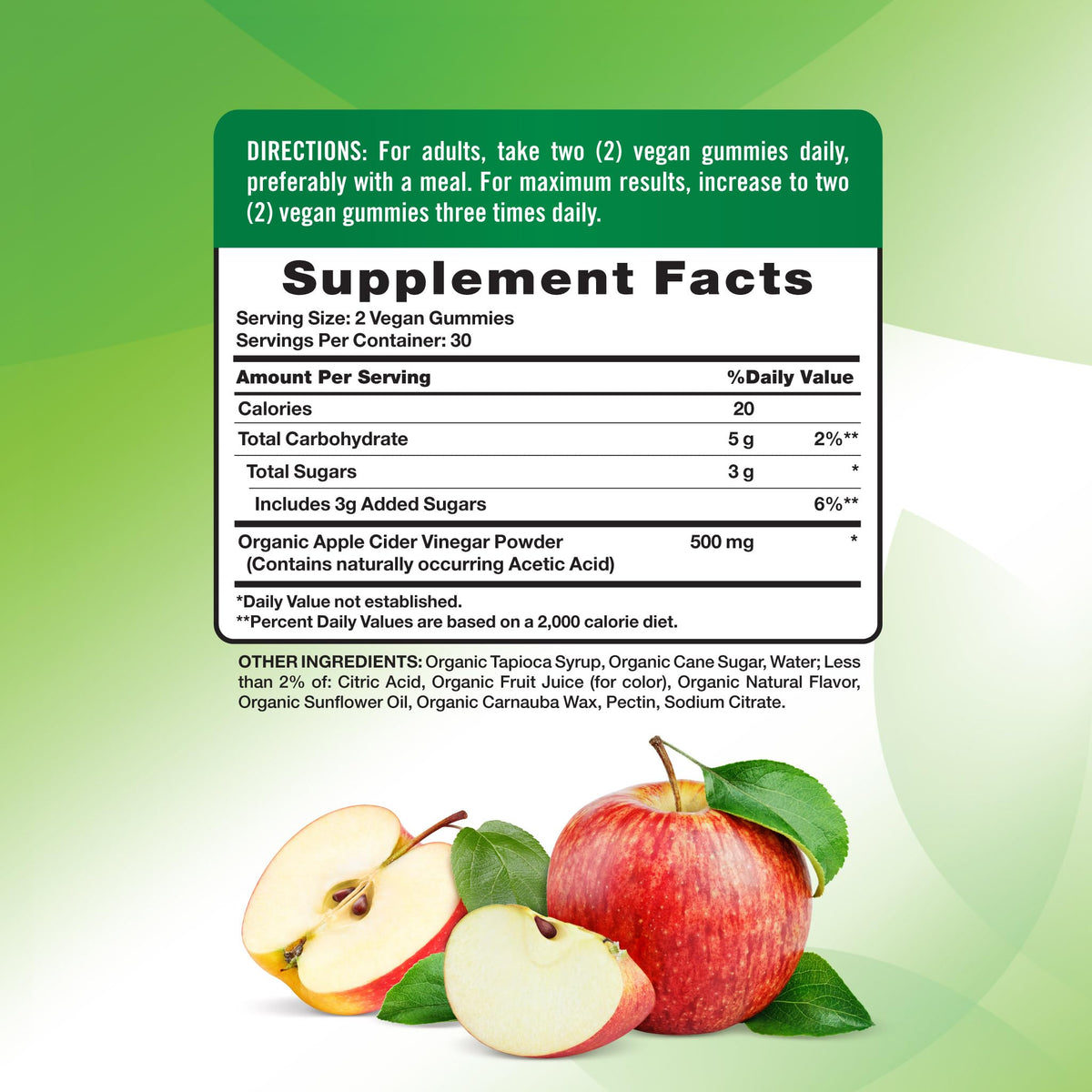 Nature's Truth Organic Apple Cider Vinegar Gummies - 60 Count - image 2