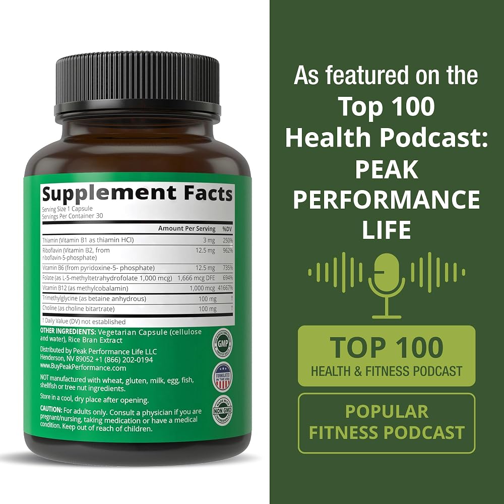 Peak Performance Methylated B Complex Multivitamin - 30 Capsules - image 6