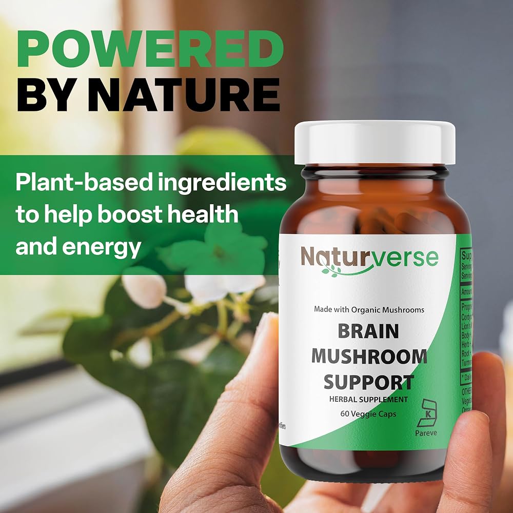 Naturverse Brain Mushroom Support Capsules - 60 Vegetarian Capsules - image 3