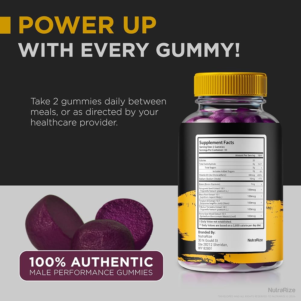 NutraRize Peak Thrust Gummies for Men Energy & Stamina - 120 Gummies - image 8
