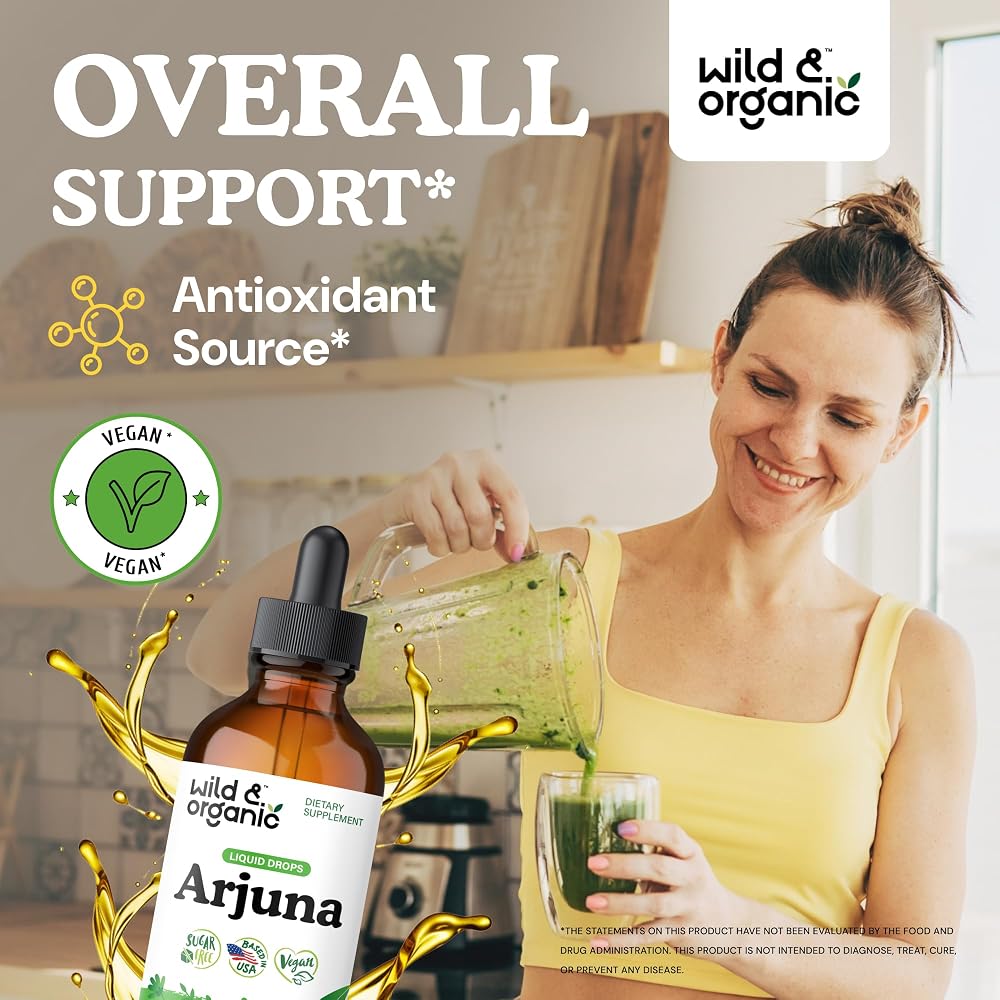 Wild & Organic Arjuna Bark Extract Tincture - Antioxidant Support