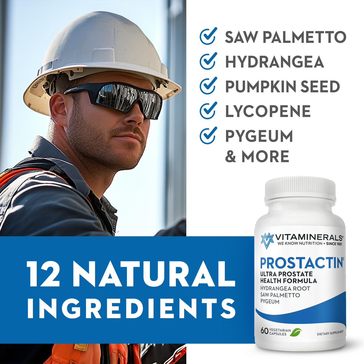 Vitaminerals Prostactin Prostate Support Saw Palmetto - 60 Vegetarian Capsules - image 3