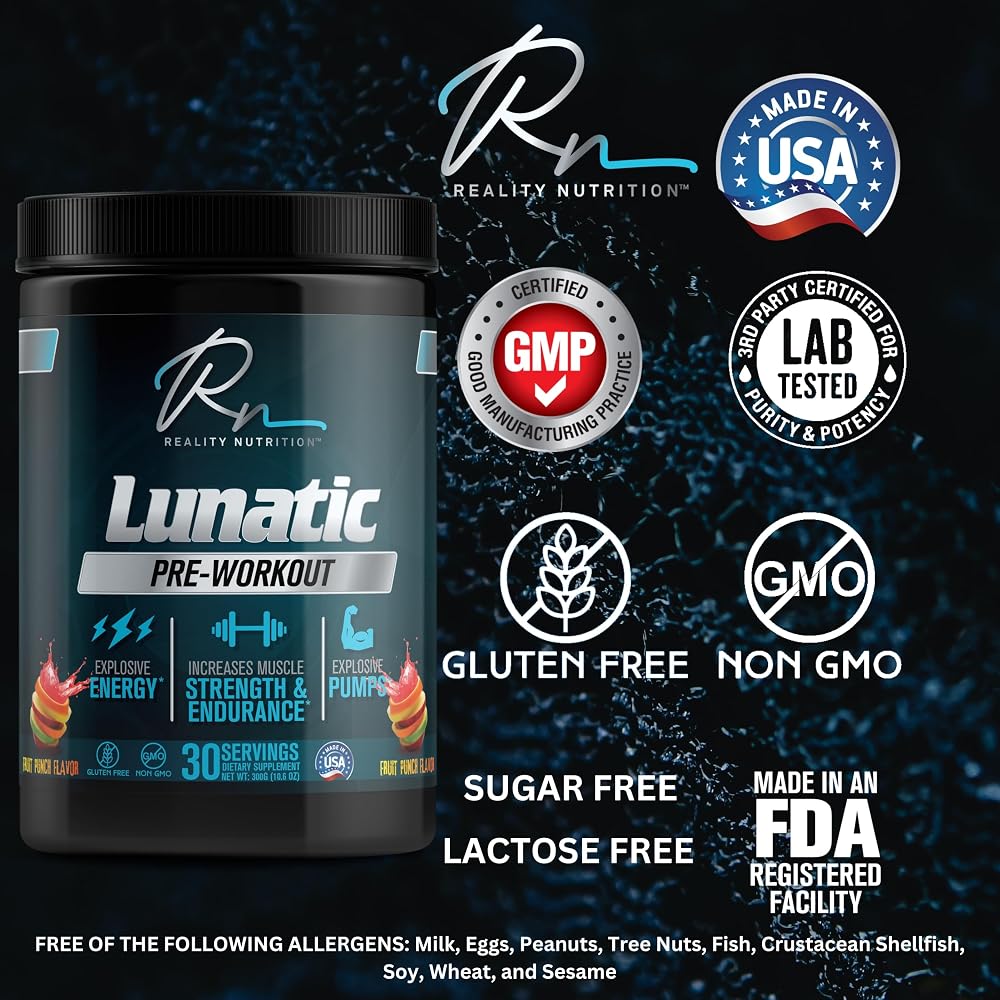 Reality Nutrition Lunatic Pre Workout Powder - 30 Servings - image 3