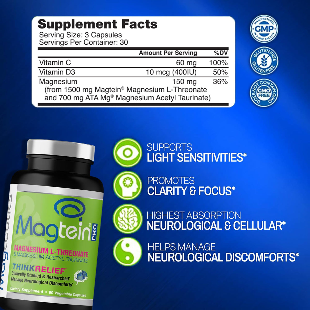 Magceutics MagteinPRO Magnesium L-Threonate Brain Support - image 4