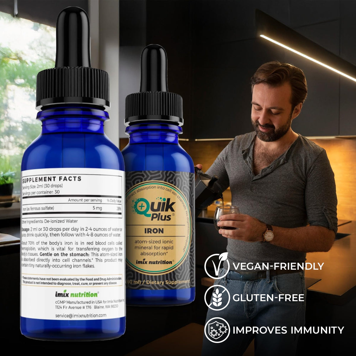 Imix Nutrition QuikPlus Liquid Mineral Supplement for Adults