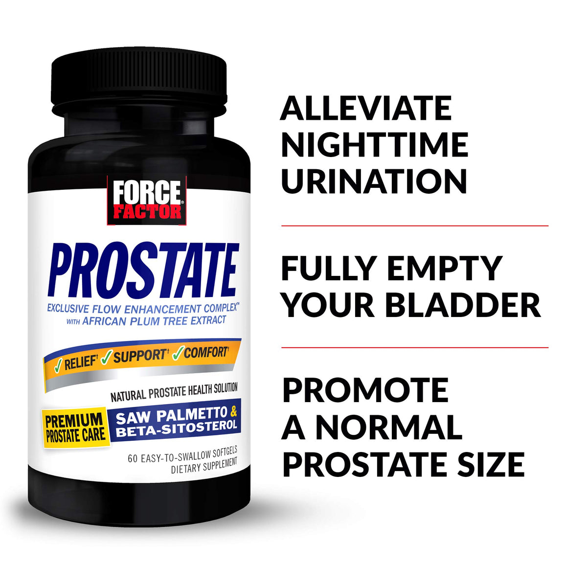 Force Factor Prostate Saw Palmetto Beta Sitosterol - 120 Capsules - image 2