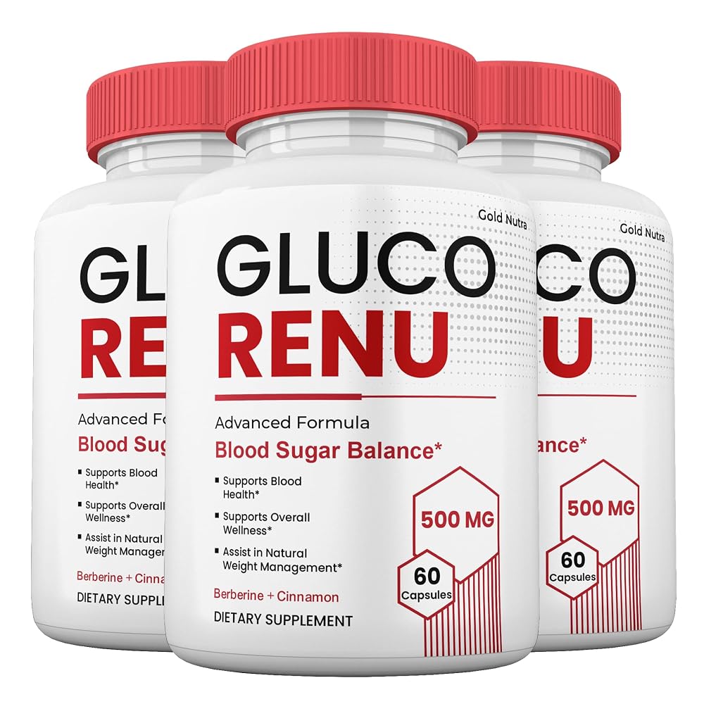 Gold Nutra GlucoRenu Capsules All Natural Supplement - 3 Pack