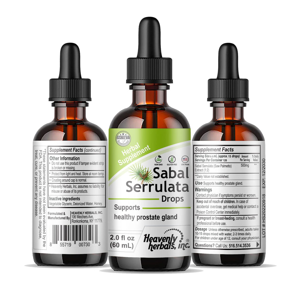 Heavenly Herbals Sabal Serrulata Drops Prostate Support - 2 fl oz - image 2