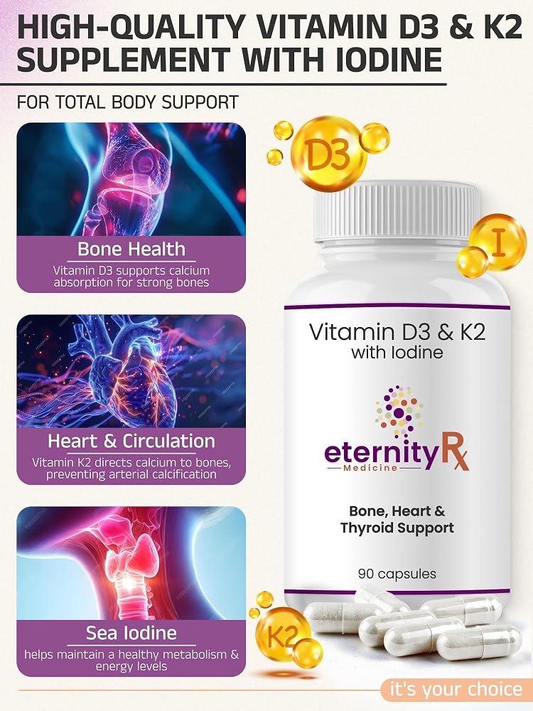 Eternity Medicine Rx Vitamin D3 K2 5000 IU - 90 Capsules - image 2
