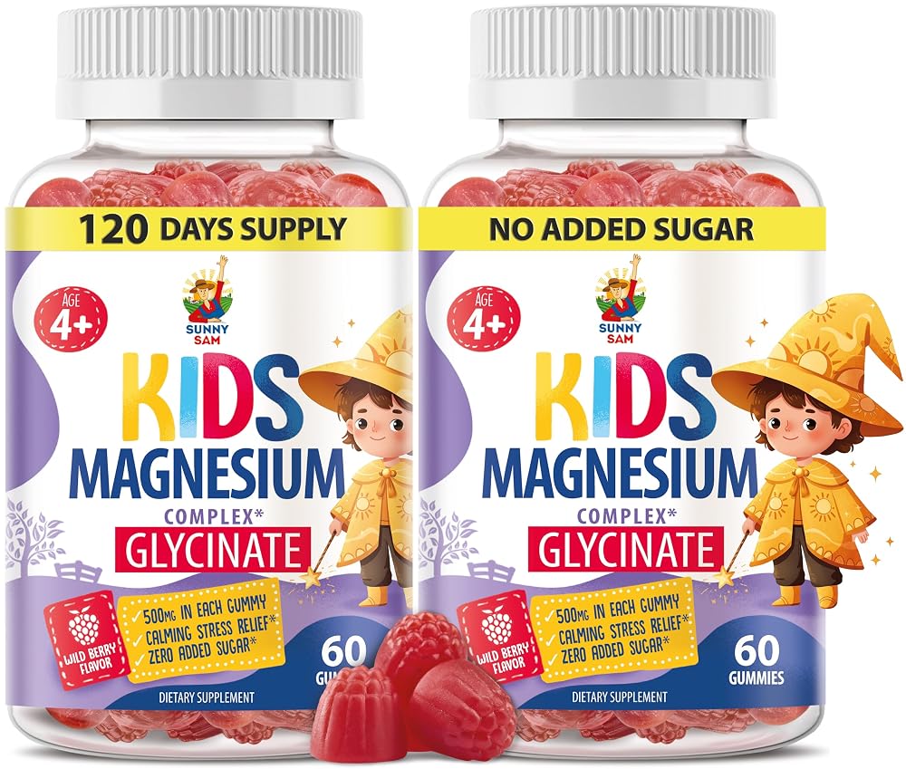 SUNNY SAM Magnesium Gummies for Kids & Adults - 100mg - Calm