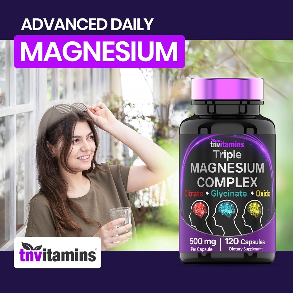 TNVitamins Triple Magnesium Complex 500mg - 120 Capsules - image 3