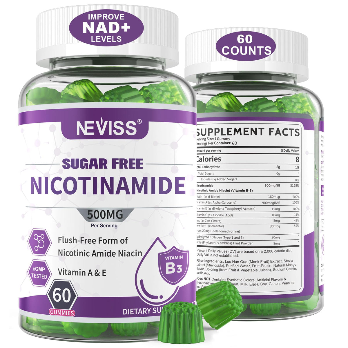 NEVISS Nicotinamide 500mg Gummies