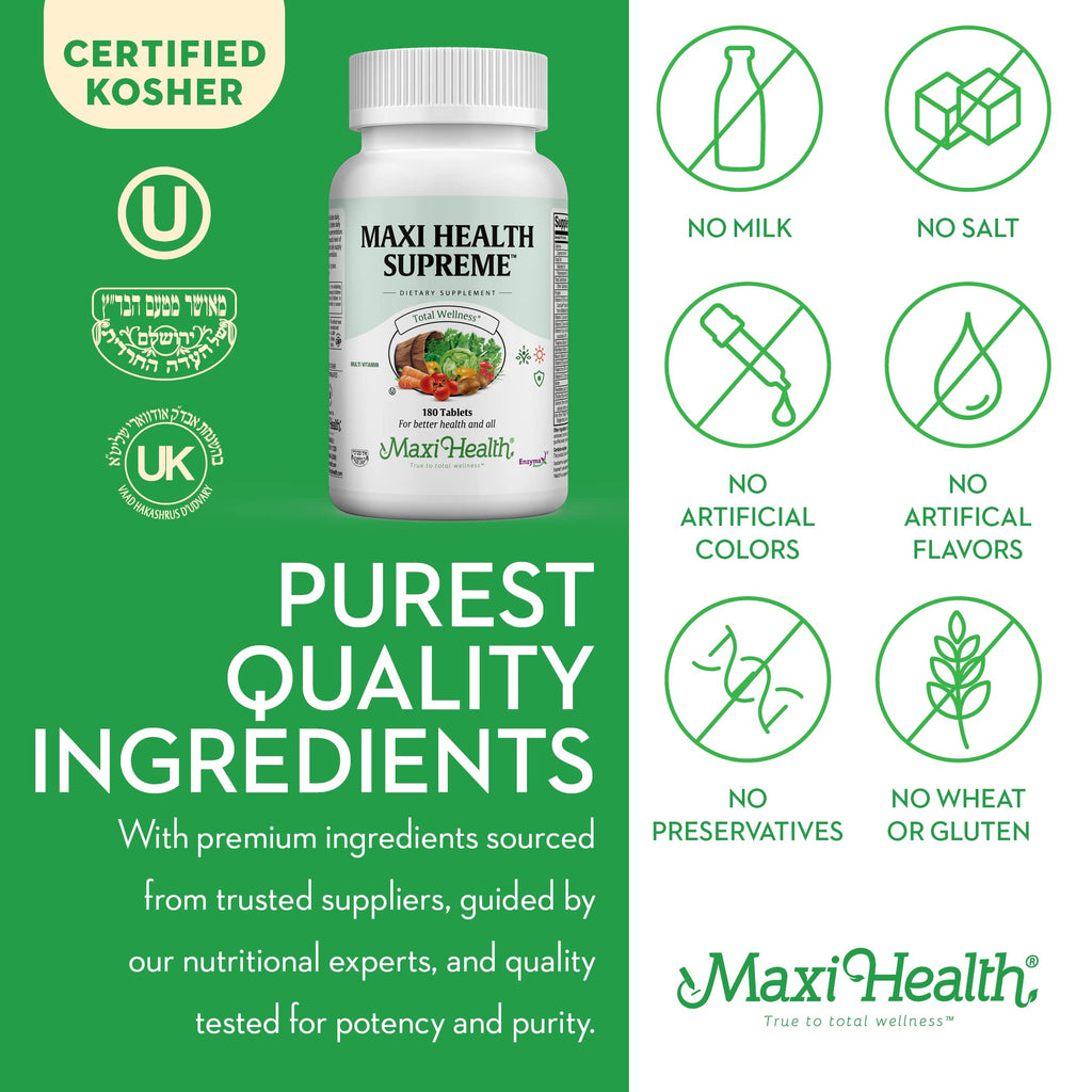Maxi Health Supreme - High Potency Multivitamin & Mineral Supplement