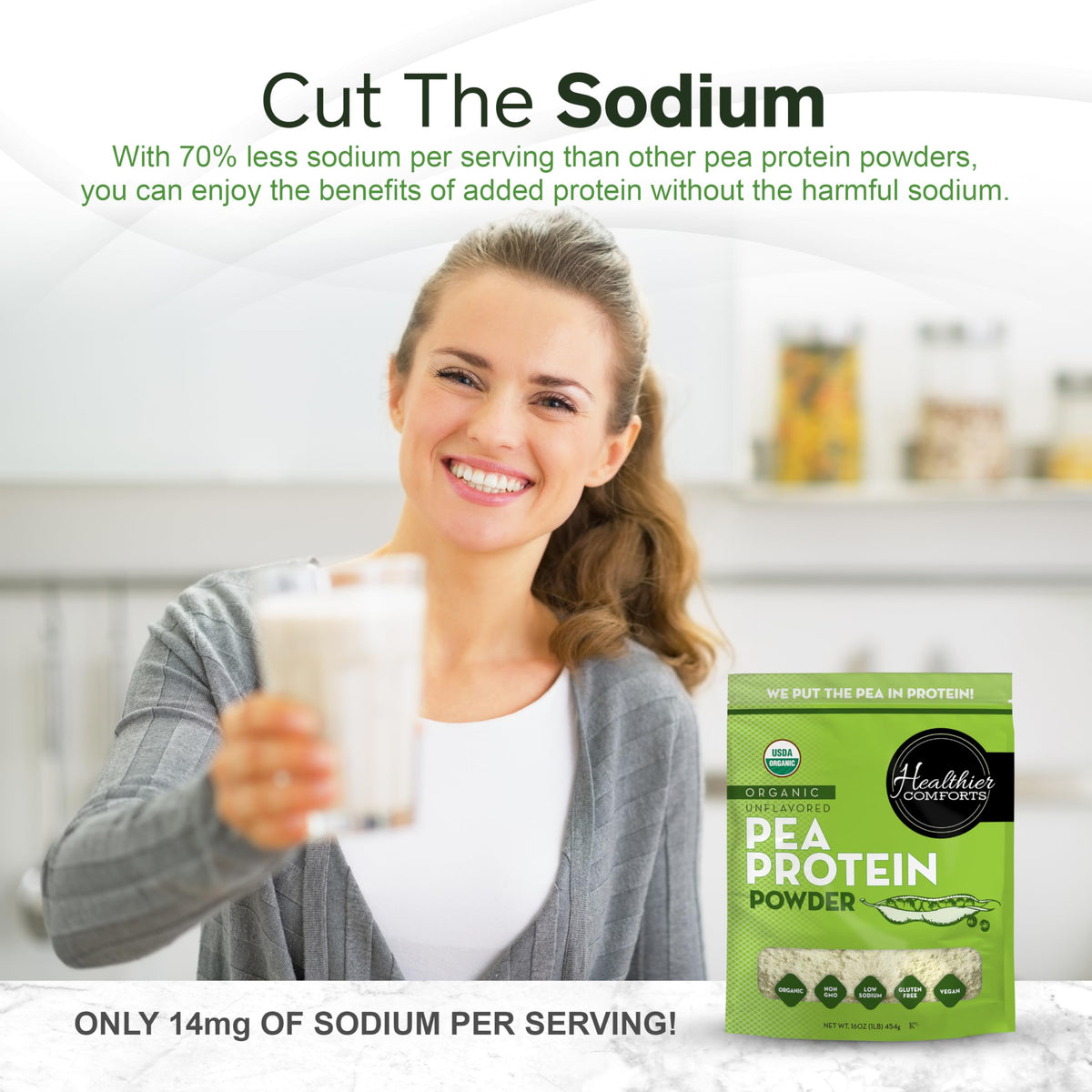 Healthier Comforts Premium Organic Pea Protein Powder