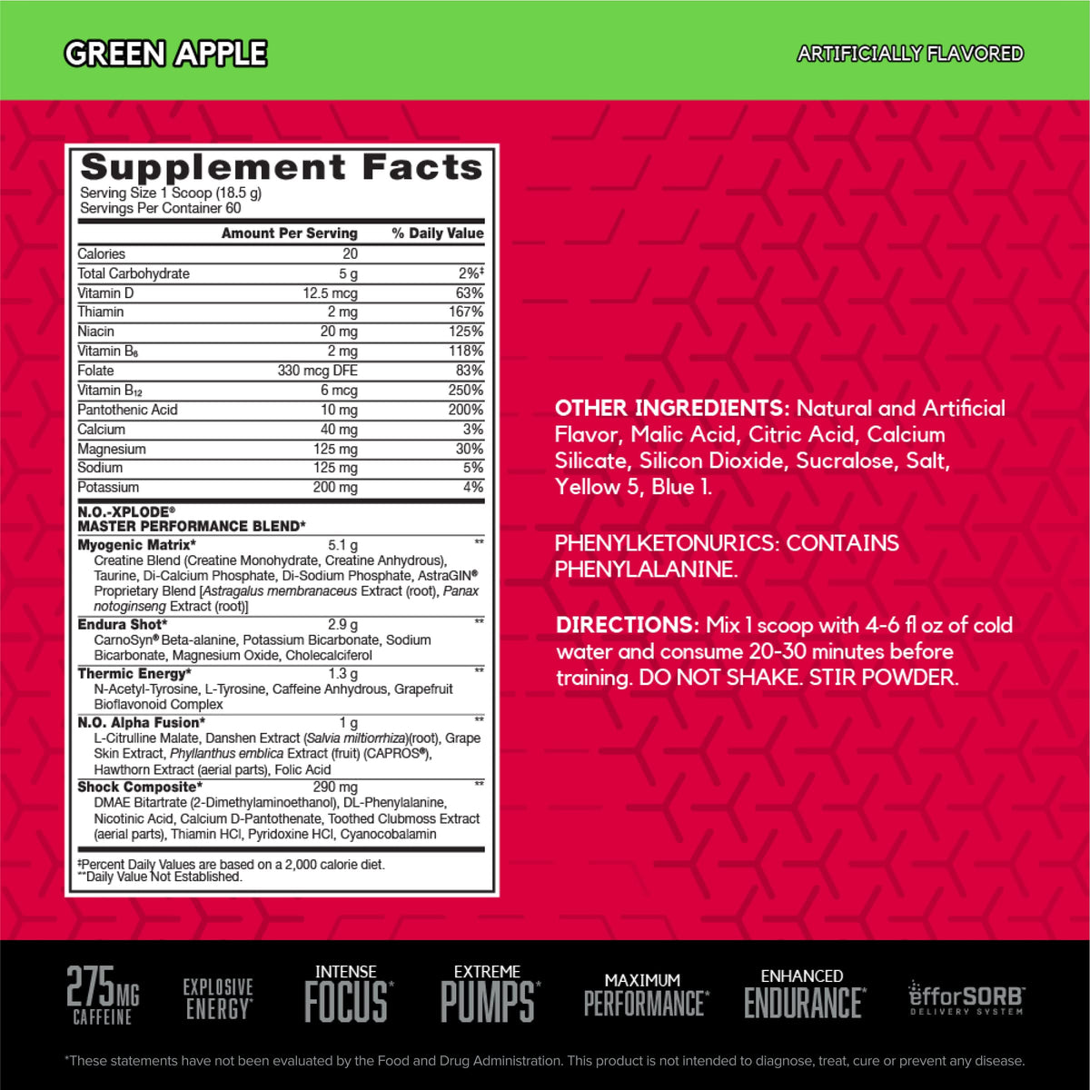 BSN N.O.-XPLODE Cool Rush Pre Workout Powder