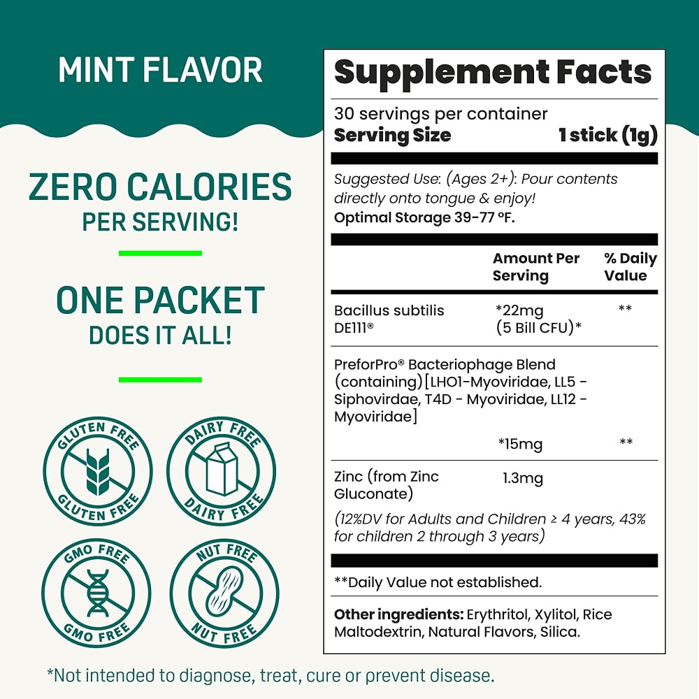 'Opu Probiotics Mint Instant-Dissolve - One Month Supply - 5 Billion