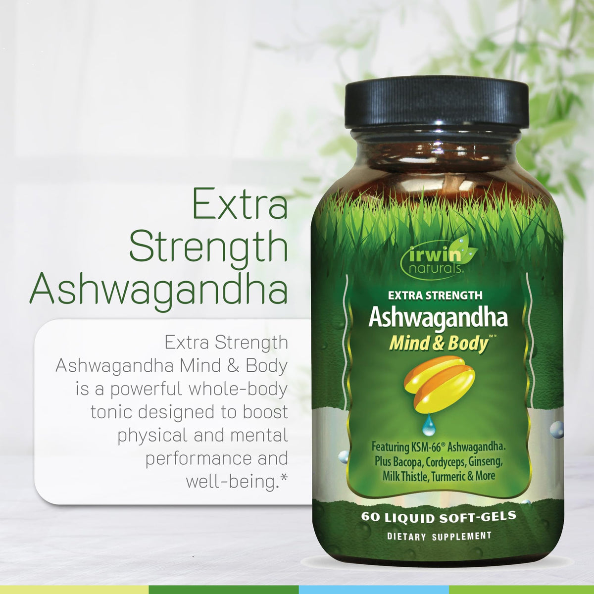 Irwin Naturals Extra Strength Ashwagandha Mind & Body Support - 60 Softgels - image 5