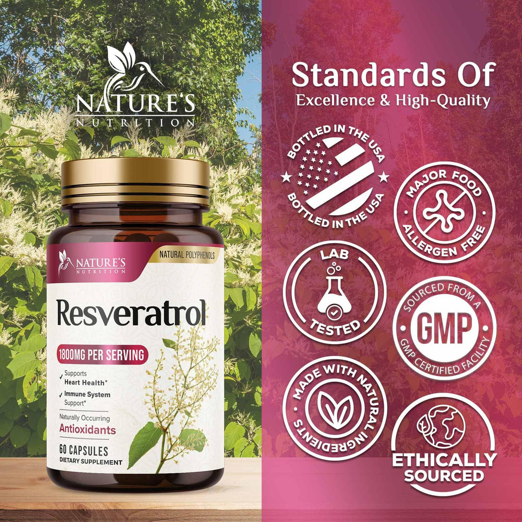 Nature's Nutrition Resveratrol Complex 1800 mg - 3x Strength
