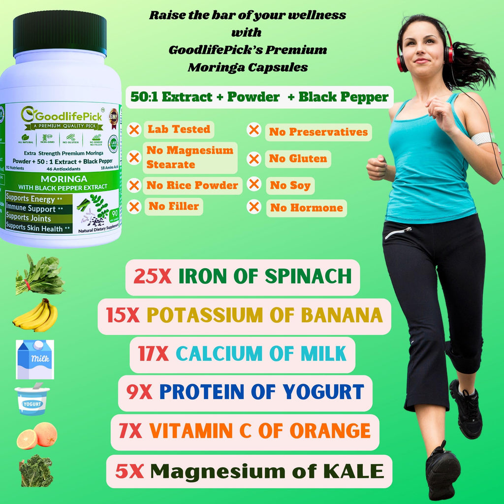 GoodlifePick Premium Moringa Capsules with Black Pepper