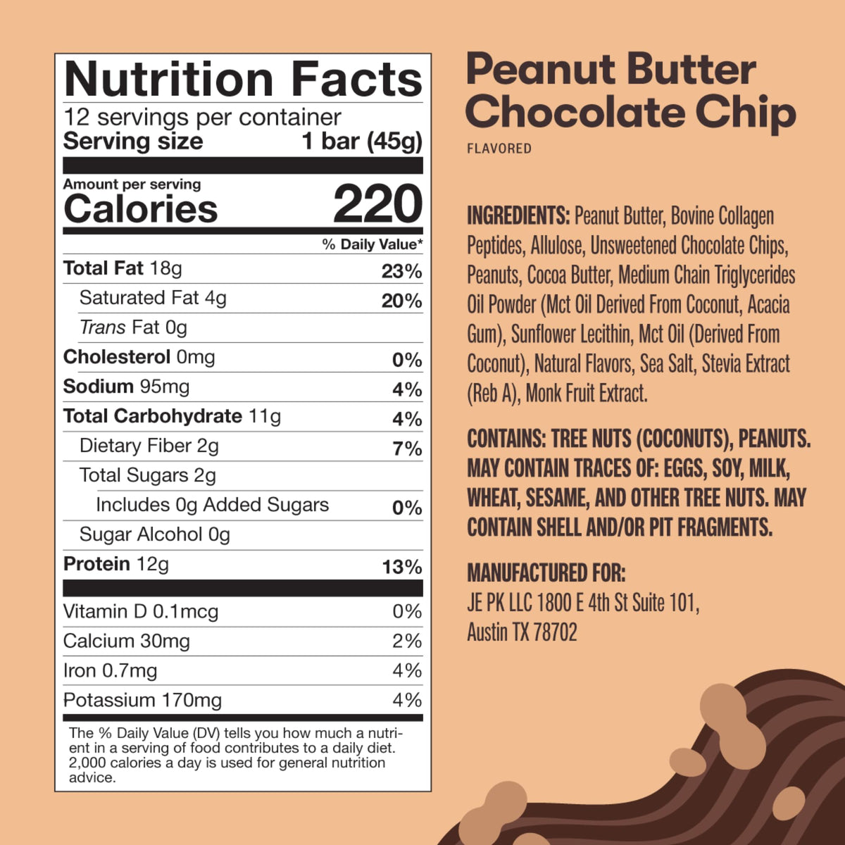 Perfect Keto Protein Snacks - Box of 12 Bars - Low Carb Diet Friendly