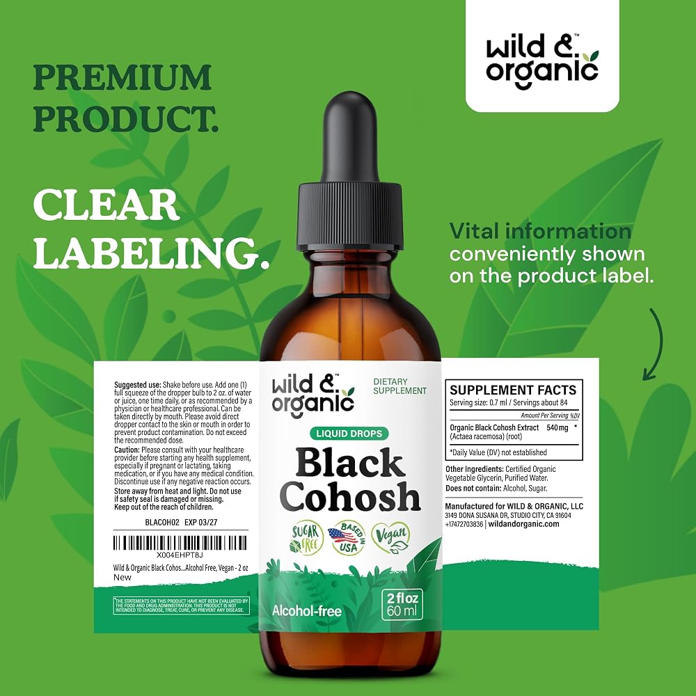 Wild & Organic Black Cohosh Supplements - Menopause Supplements
