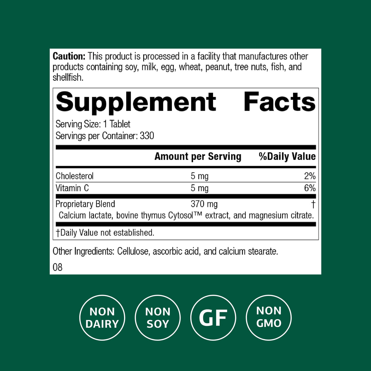 Standard Process Thymex Cytosol Extract Immune Health - 330 Tablets - image 2
