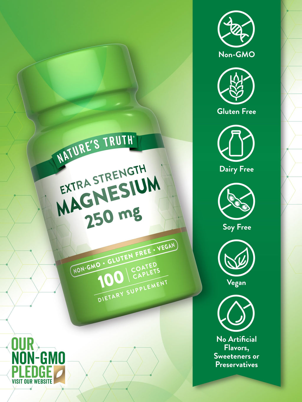 Nature's Truth Magnesium 250 mg - 100 Caplets - image 3