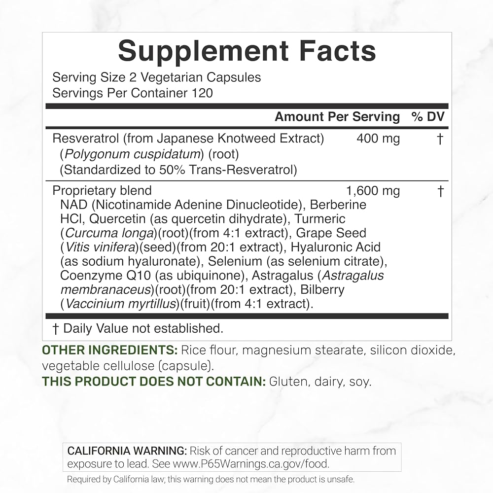 DEAL SUPPLEMENT Resveratrol Complex - 240 Vegetarian Capsules - image 2