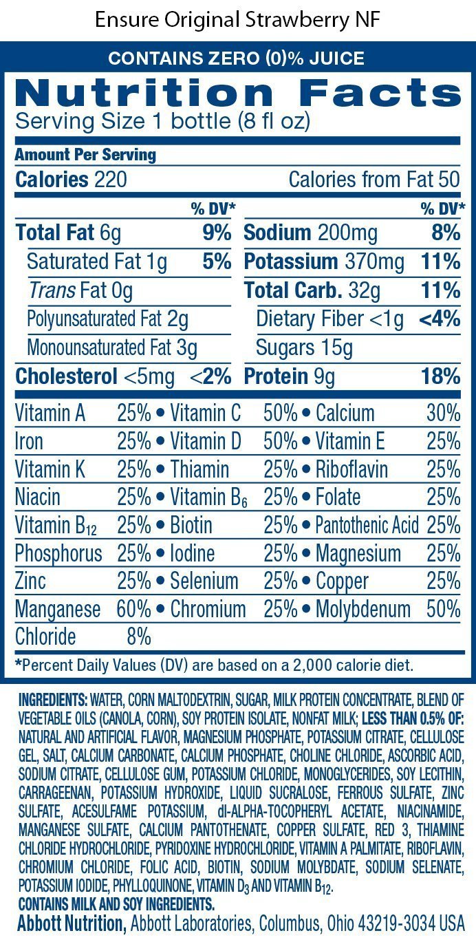 Ensure Original Nutrition Shake Strawberry - 6 Pack (8 fl oz) - image 4