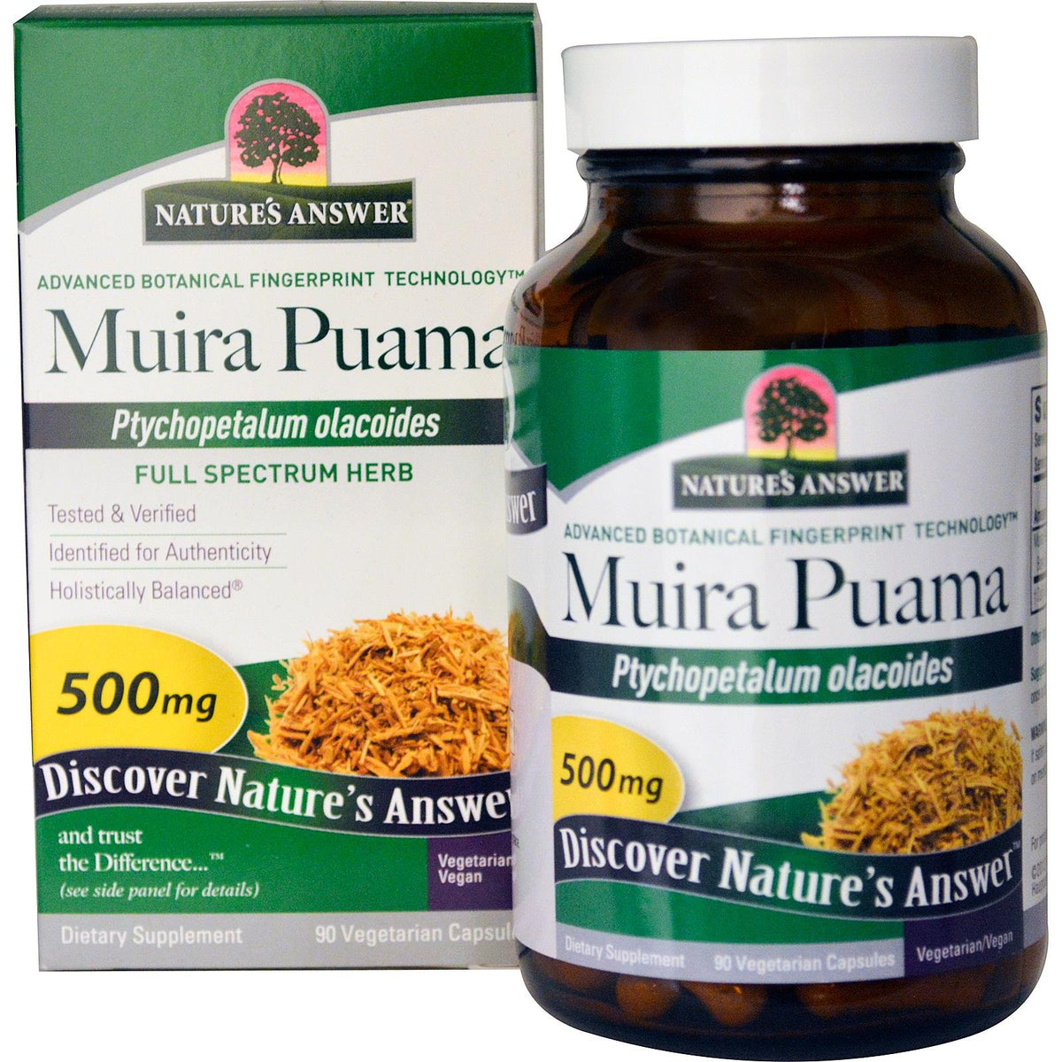 Nature's Answer Muira Puama 500 mg - 90 Vegetarian Capsules