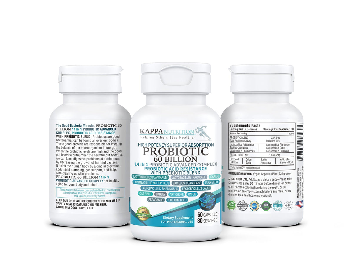 KAPPA NUTRITION Probiotic 60 Billion CFU 14 in 1 Formula - 60 Capsules - image 2